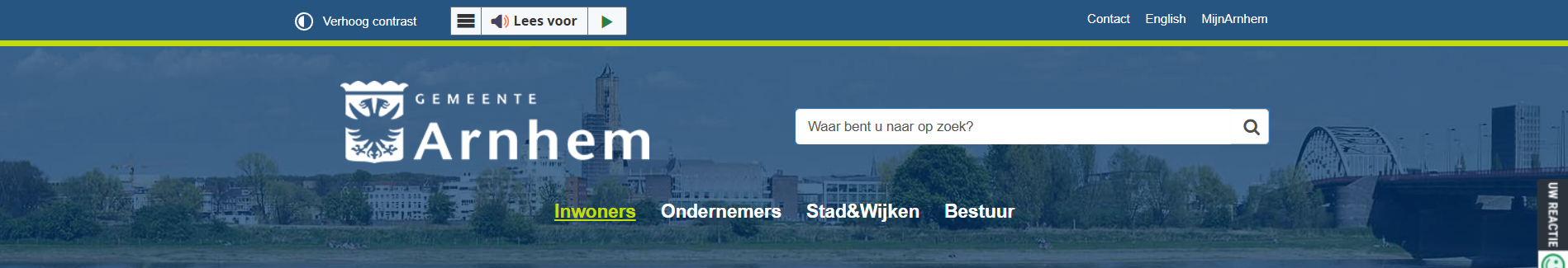 navigatiebalk gemeente Arnhem